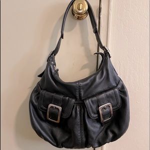 Black leather purse by cole haan